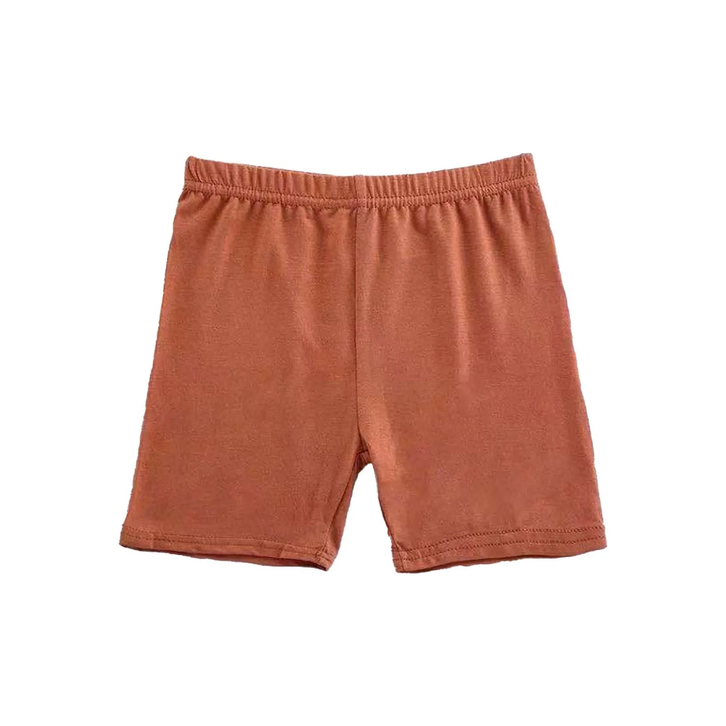 Girls Summer Safety Leggings Cycling Pants Children Anti-emptied Stretch Solid Color Mid-rise Yoga Dancing Shorts 1PC Peaceful Pleasures Health and Wellness Coffee 110