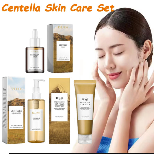 Eelhoe Centella Skin Care Set – Serum, Face Wash & Cleansing Oil Skin Care Set Peaceful Pleasures Health and Wellness