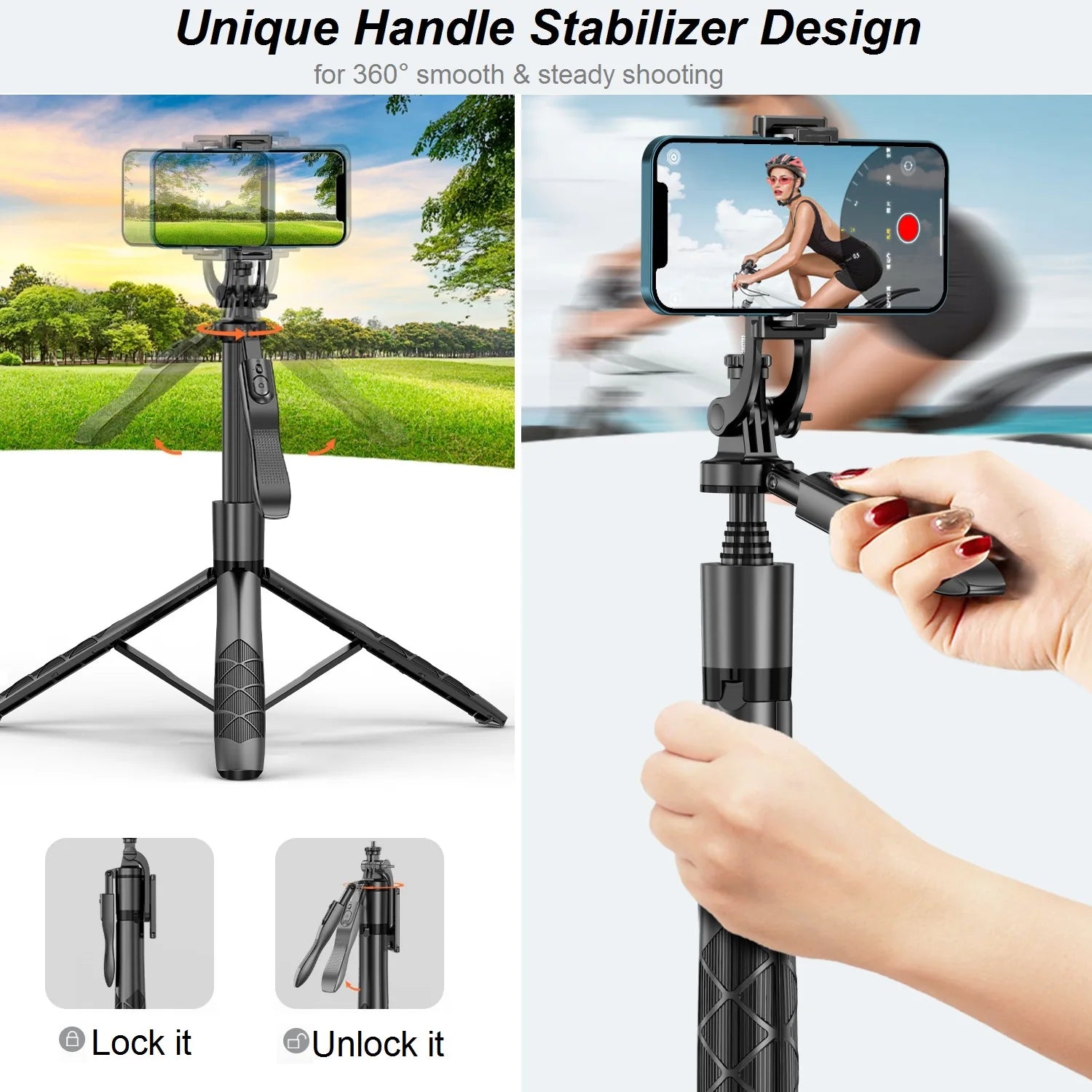 Selfie Stick Tripod Stand with Remote 60" Extendable Travel Phone Tripod for iPhone Android Camera 360° Rotation Video Recording Peaceful Pleasures Health and Wellness
