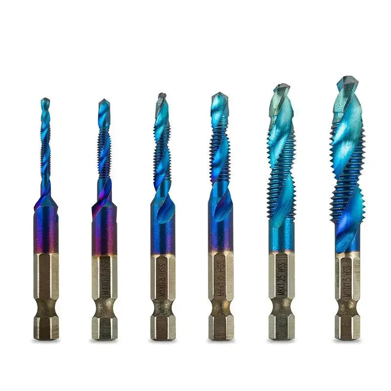 HSS Titanium Metric Tap Set M3–M10 Hex Shank 6-Piece
