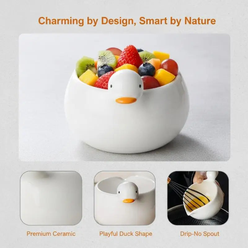Ceramic Duck Egg Bowl – Cute Kitchen Stirring & Pouring Bowl Ceramic Kitchen Bowl Peaceful Pleasures Health and Wellness