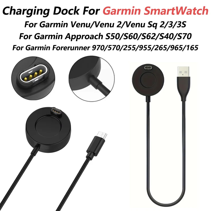 Garmin Charging Cable – Fenix 8 7 6, Forerunner, Vivoactive Peaceful Pleasures Health and Wellness