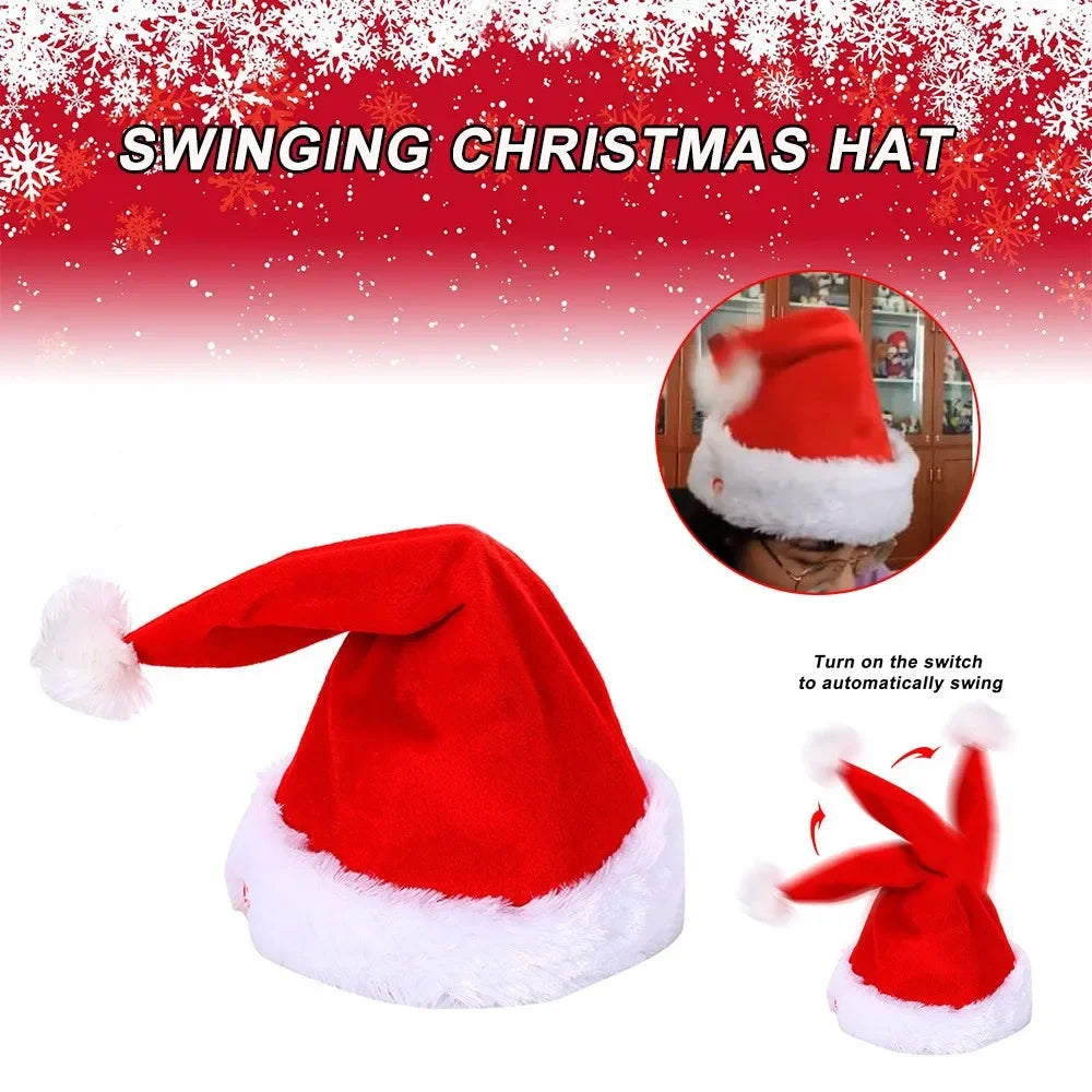 Singing and Dancing Christmas Hat Electric Santa Hat Music Christmas Hat Christmas Party Supplies Gifts (NO Battery) Peaceful Pleasures Health and Wellness