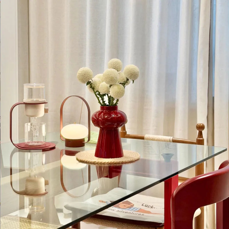Red Ceramic Flower Vase | Wedding & Festival Centerpiece