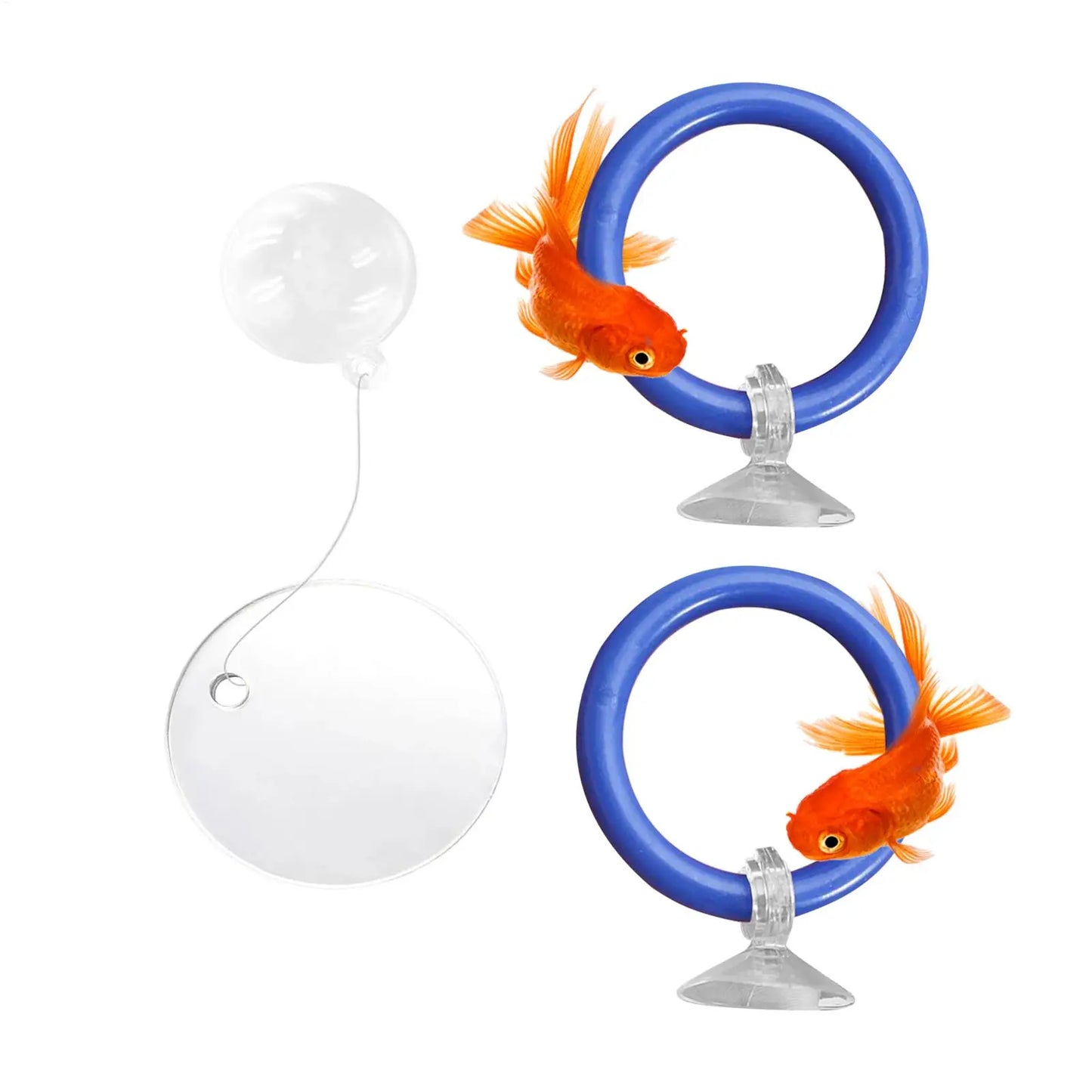 2-Pack Floating Fish Feeding Ring with Suction Cup | Betta & Turtle