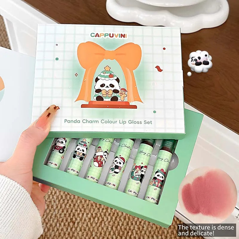 6pcs Panda Cute Color Matte gloss Lip Set: Natural Makeup Long-Lasting Non-Sticky Lipstick Kit for Daily Wear & Gift Peaceful Pleasures Health and Wellness