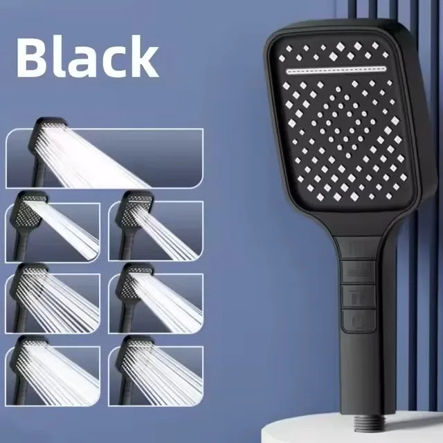 Large 7-Mode Rainfall Shower Head – High Pressure & Water-Saving