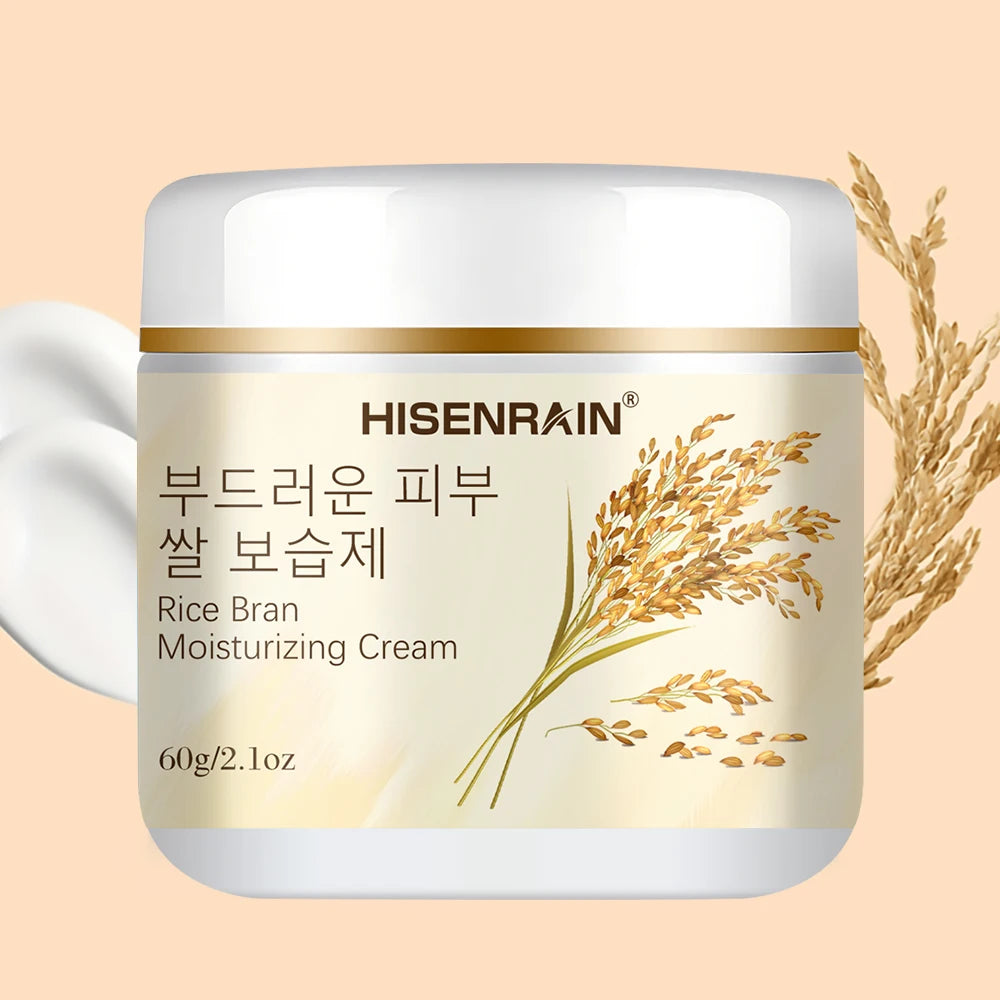 HISENRAIN Natural Rice Extract Face Cream - Soothing, Moisturizing & Brightening Daily Moisturizer for Sensitive & Dull Skin. Peaceful Pleasures Health and Wellness