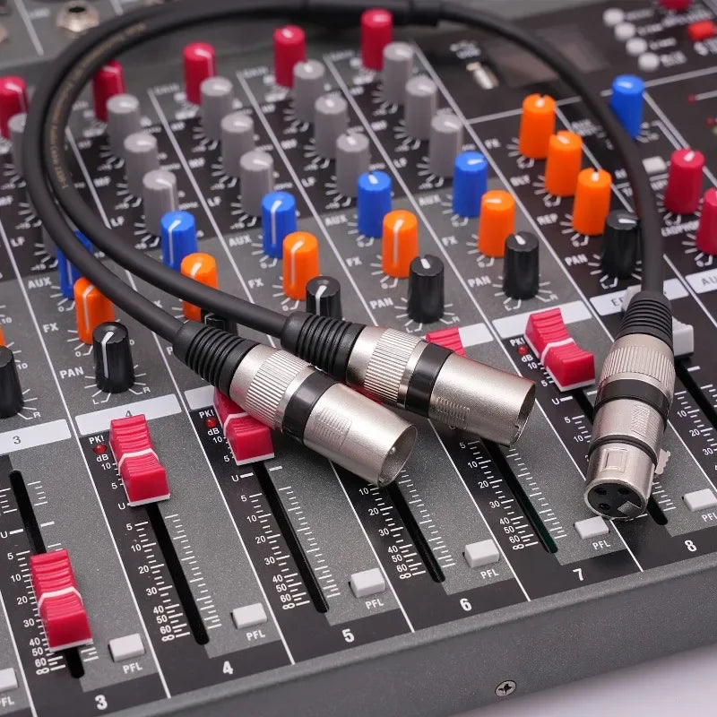 XLR Splitter Cable 3 Pin Female Dual Male Patch Y Balanced Microphone