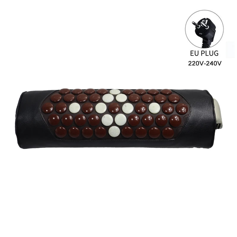Jade Tourmaline Hot Stone Neck Massage Pillow | Heat Therapy