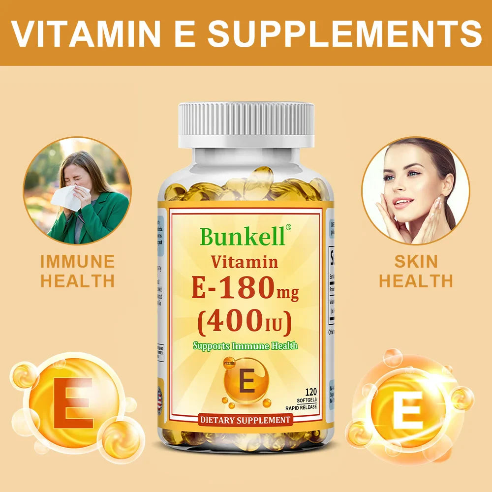 Vitamin E 400 IU Softgels – Antioxidant, Skin & Immune Support