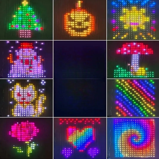 Smart RGB LED Curtain Lights | Bluetooth App, 400 LEDs, USB LED Curtain Lights Peaceful Pleasures Health and Wellness 2x2m-400leds