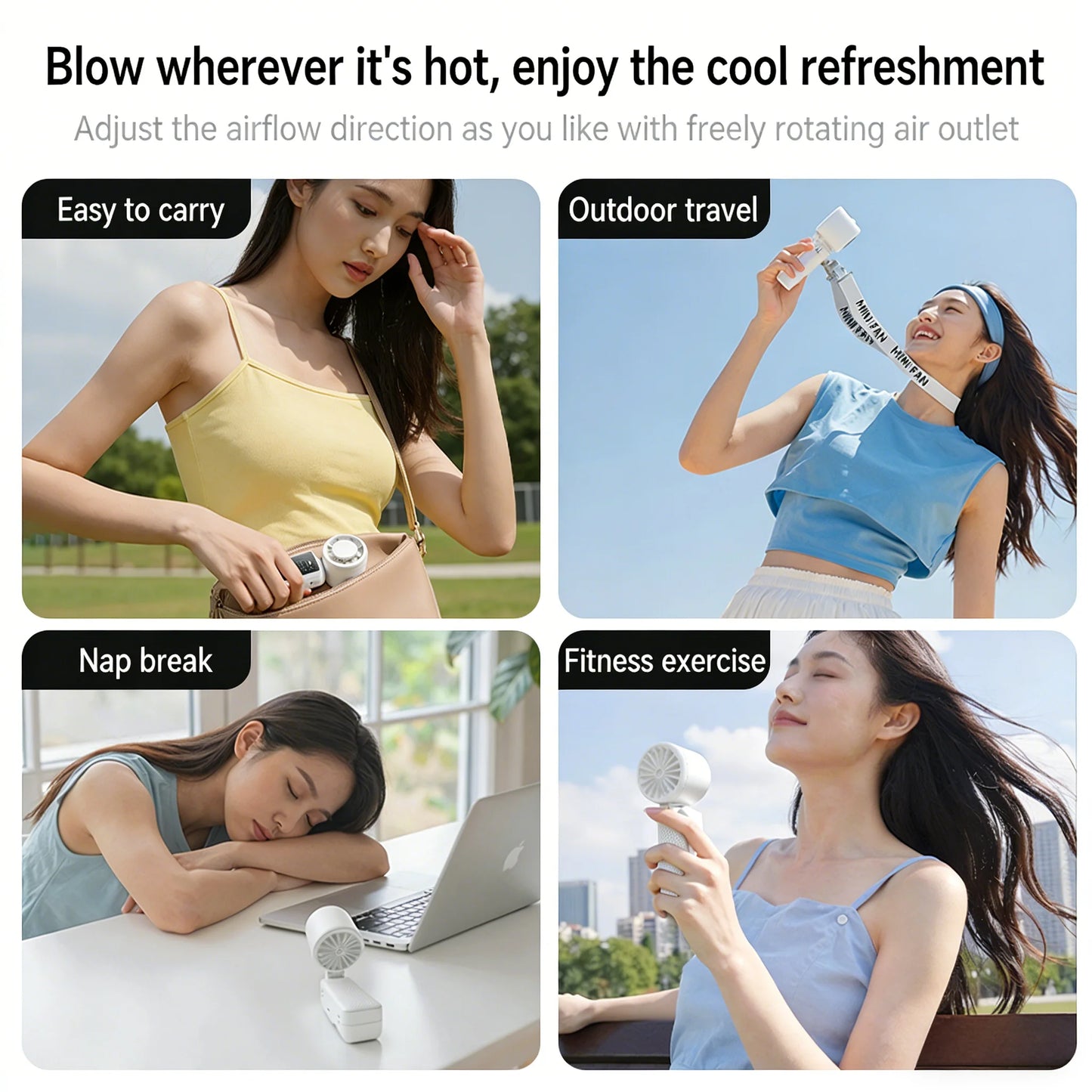 Portable Mini Handheld Fan | USB Rechargeable, 100-Speed Cooling