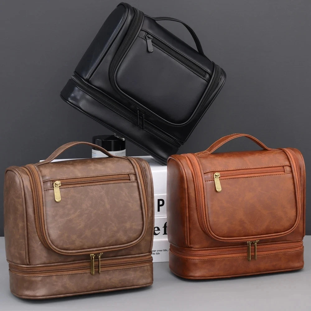 2026 New Men's Business Toiletry Bag Large-capacity High-end Multi-functional Waterproof Makeup Bag Hand-held Storage Bag Peaceful Pleasures Health and Wellness