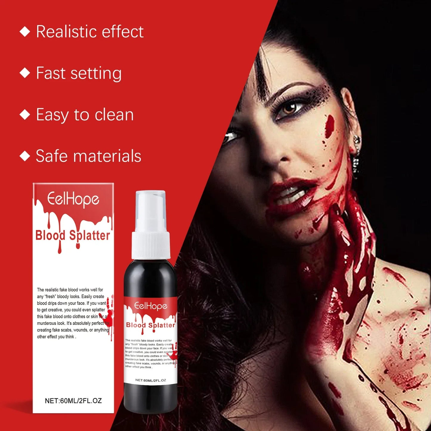 Halloween Fake Blood Spray – Zombie Vampire Wound Makeup