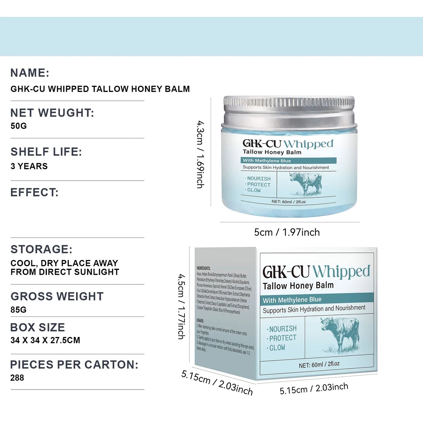 Copper Peptides GHK-Cu Beef Tallow Balm | Face Moisturizer