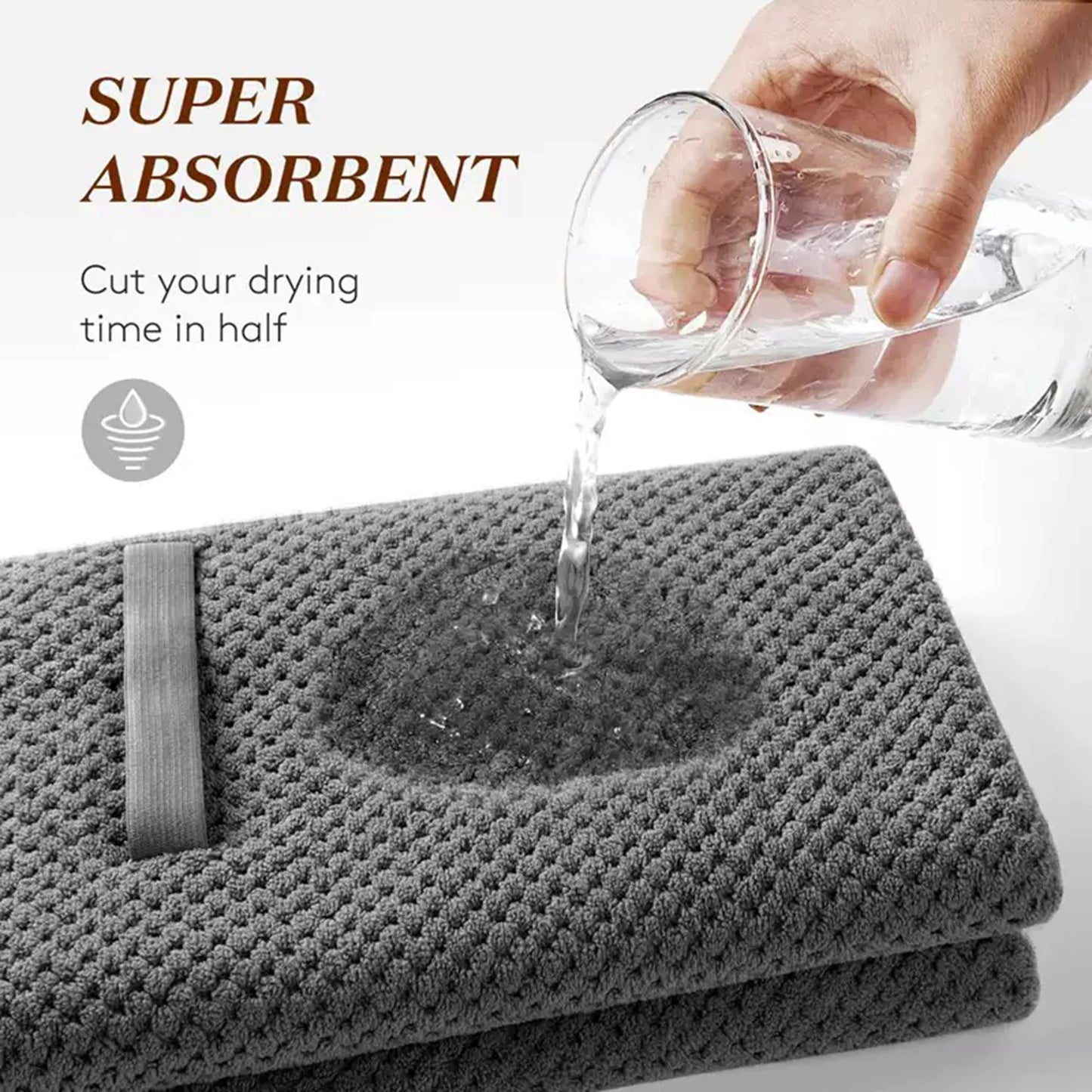 Super Absorbent Hair Towel Ultra Soft Hair Towel Wrap with Elastic Loop for Curly Hair Long & Short Hair Peaceful Pleasures Health and Wellness