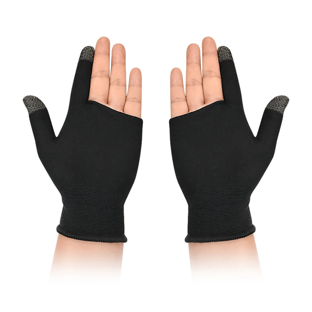 1 Pair Palm Fingertip Gloves Anti-slip Gaming Finger Sleeve Sweatproof Mobile Phone Finger Sleeves for PUBG Mobile Mobile Gaming Peaceful Pleasures Health and Wellness as show