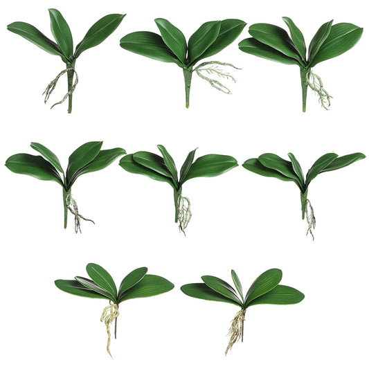 Artificial Phalaenopsis Orchid Leaf Bouquet | Faux Silk Home Decor Artificial Leaf Bouquet Peaceful Pleasures Health and Wellness