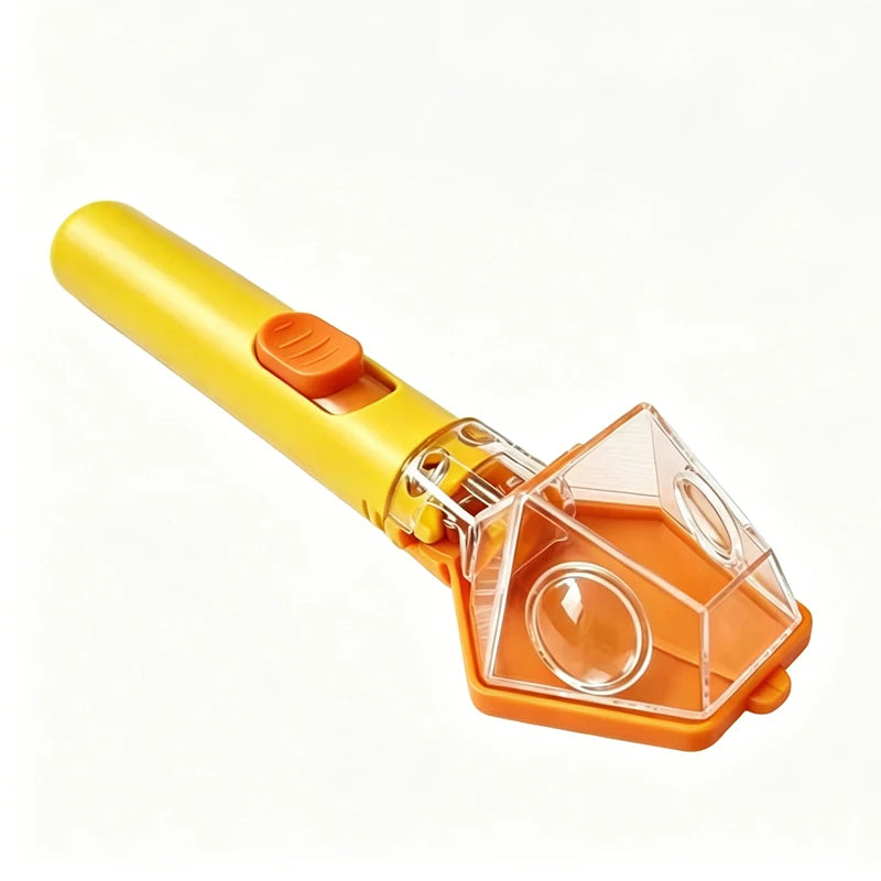 Multifunctional Portable Insect Catcher Safe Release Mechanism Push Type Handheld Insect Trap Comfortable Grip Garden Accessory Peaceful Pleasures Health and Wellness Yellow