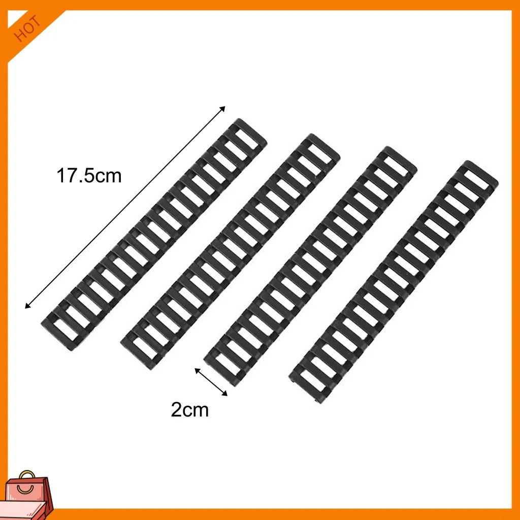 CS 4-Pack Black Heat Resistant Rifle Handguard Protector Rubber Ladder Rail Cover Weaver Picatinny Rail toy Airsoft Guns Hunting Peaceful Pleasures Health and Wellness