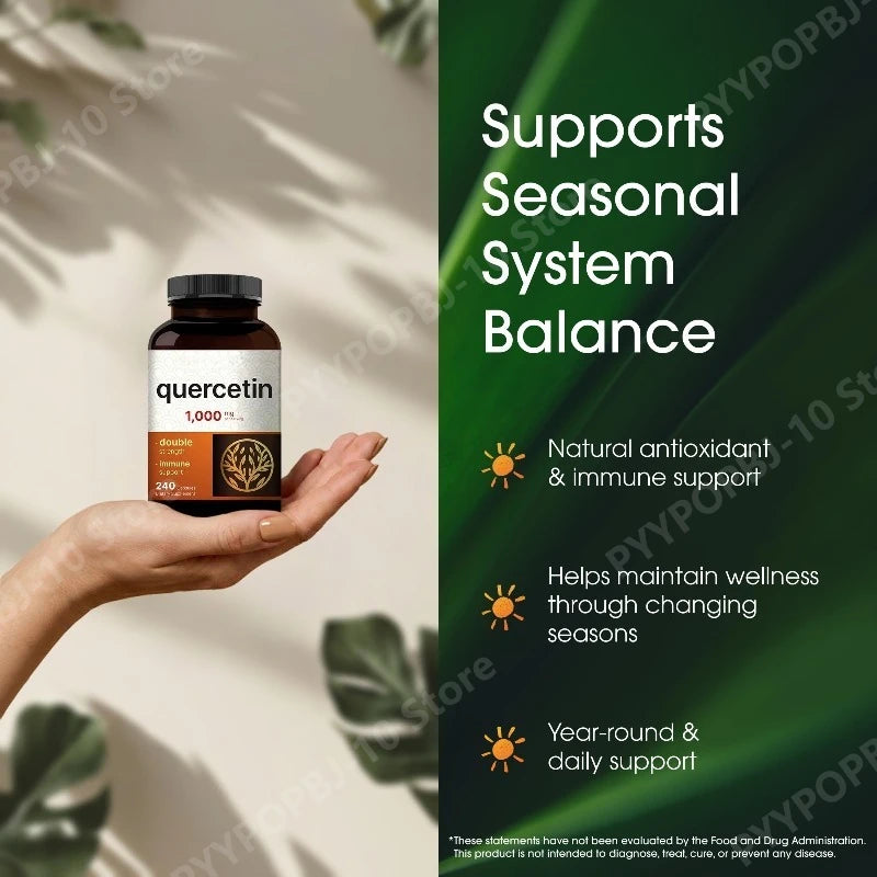 Quercetin 1000mg Dihydrate Supplement – 240 Capsules | Immune