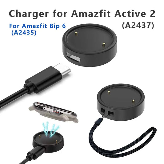 Charger for Amazfit Active 2 (A2437) Smartwatch Accessories with Charging Cable for Amazfit Bip 6 (A2435) Peaceful Pleasures Health and Wellness