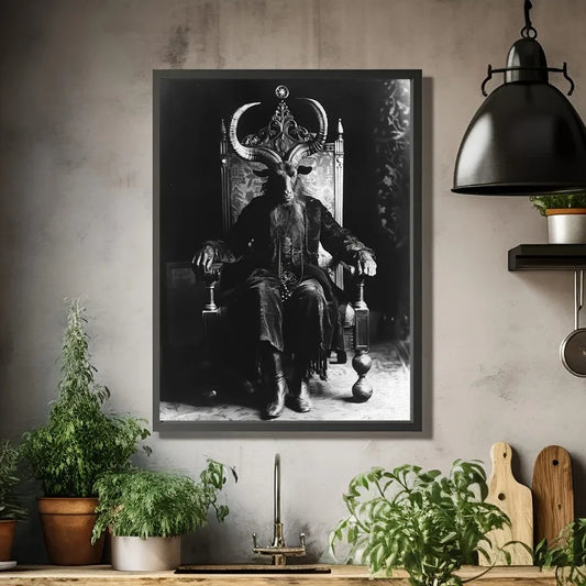 Baphomet Goat Halloween Canvas Wall Art Poster – Unframed Canvas Wall Art Peaceful Pleasures Health and Wellness