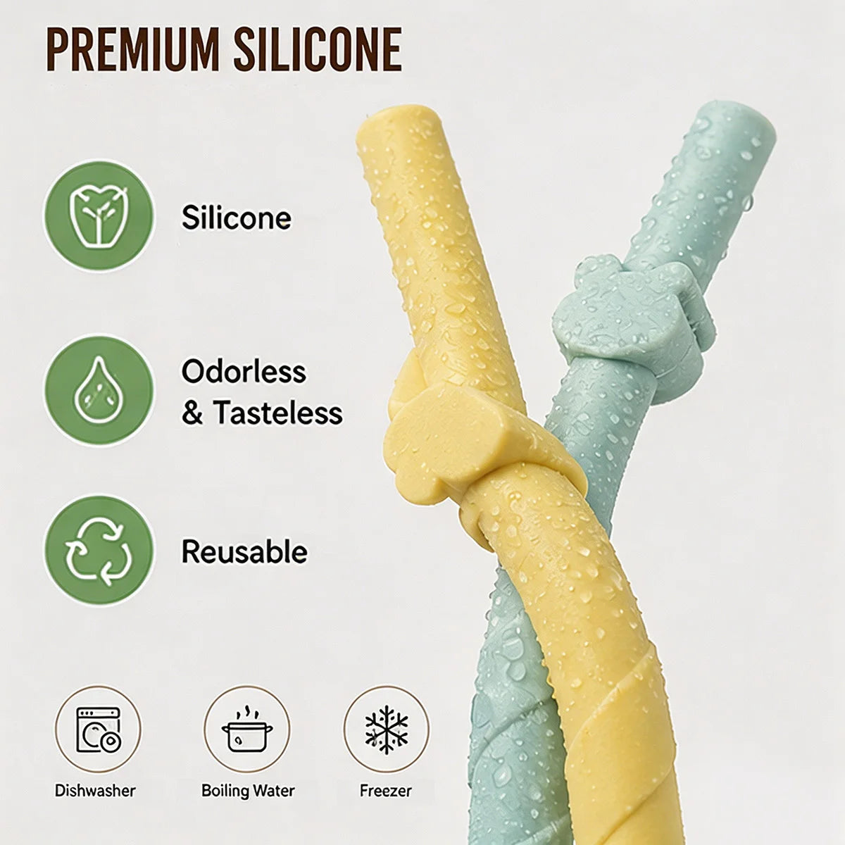 5/10Pcs Reusable Silicone Straw with 1 Cleaning Brush, 6.1inch Long Silicone Straws, Premium Soft Flexible Straw for Tea Juice Peaceful Pleasures Health and Wellness