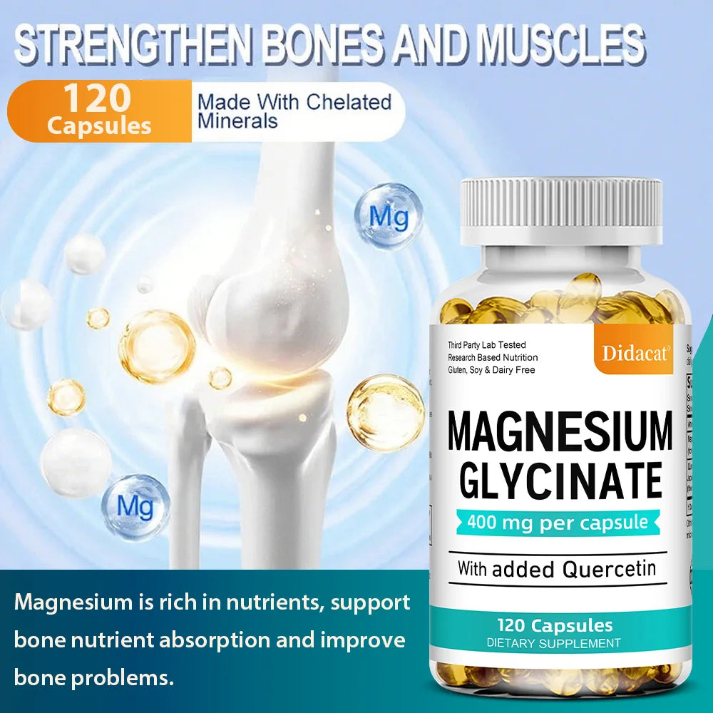 Magnesium Glycinate 400mg with Quercetin | Sleep & Heart Health