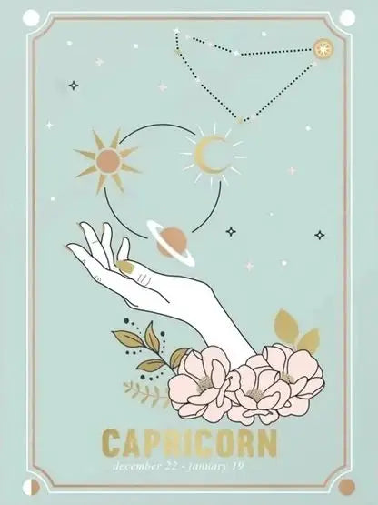 Bohemian Zodiac Tarot Astrology Canvas Wall Art | HD Print