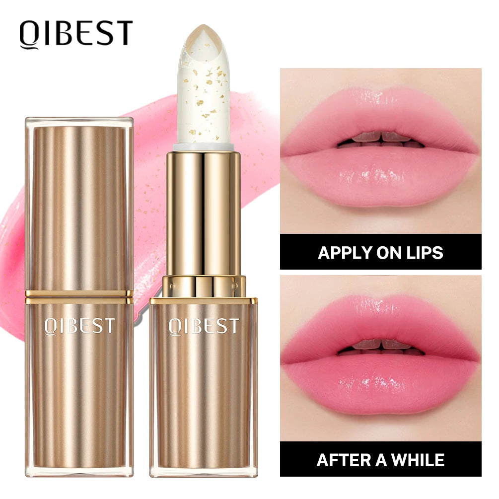 QIBEST Glitter Lipstick Transparent Lip Balm Warm Change Lipstick Moisturizing Pearlescent Temperature Changing Color Lip Stain Peaceful Pleasures Health and Wellness