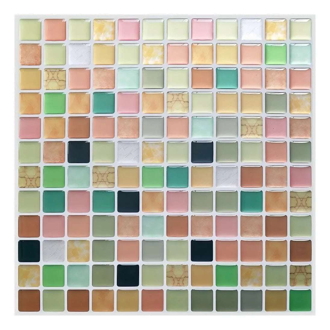 Mosaic kitchen oil-proof and high-temperature resistant 3D self-adhesive wall stickers, waterproof tile decoration for bathrooms Peaceful Pleasures Health and Wellness YJC016