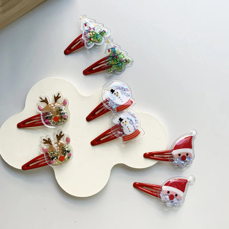 2-Pack Christmas Hairpins – Festive Tree, Santa & Deer Design Peaceful Pleasures Health and Wellness