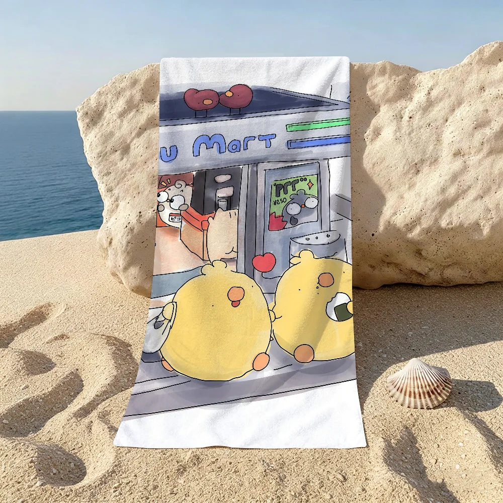 Cartoon Print Quick-Dry Beach & Bath Towel | Multi-Use Beach Bath Towel Peaceful Pleasures Health and Wellness 6 STJ150x260CM