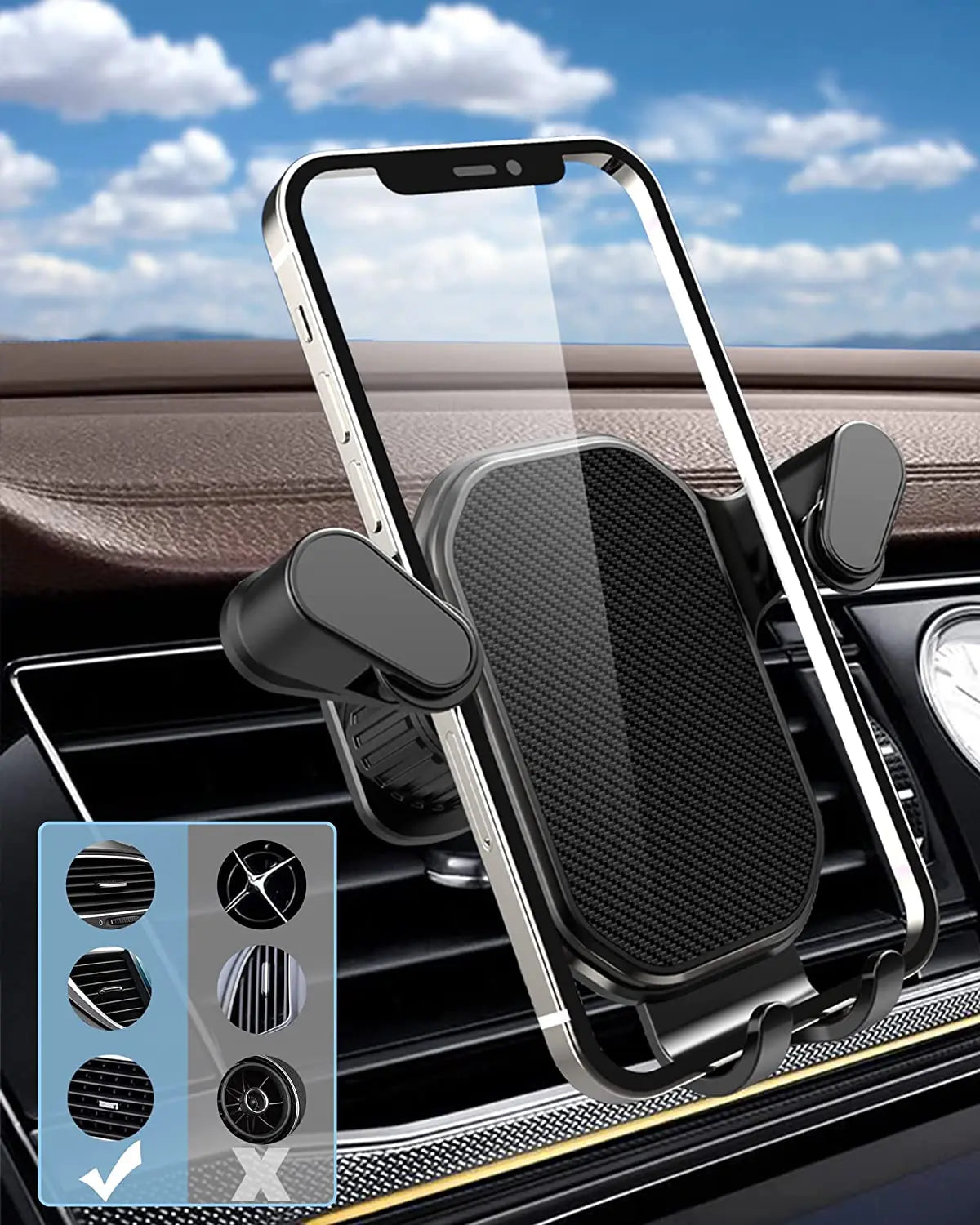 Gravity Car Phone Holder Air Vent 360° Mount | Universal Fit