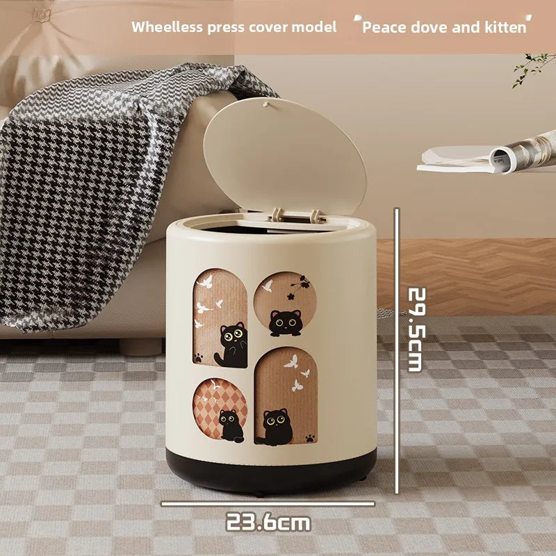 Premium Lidded Trash Can with Wheels – Large Waste Bin