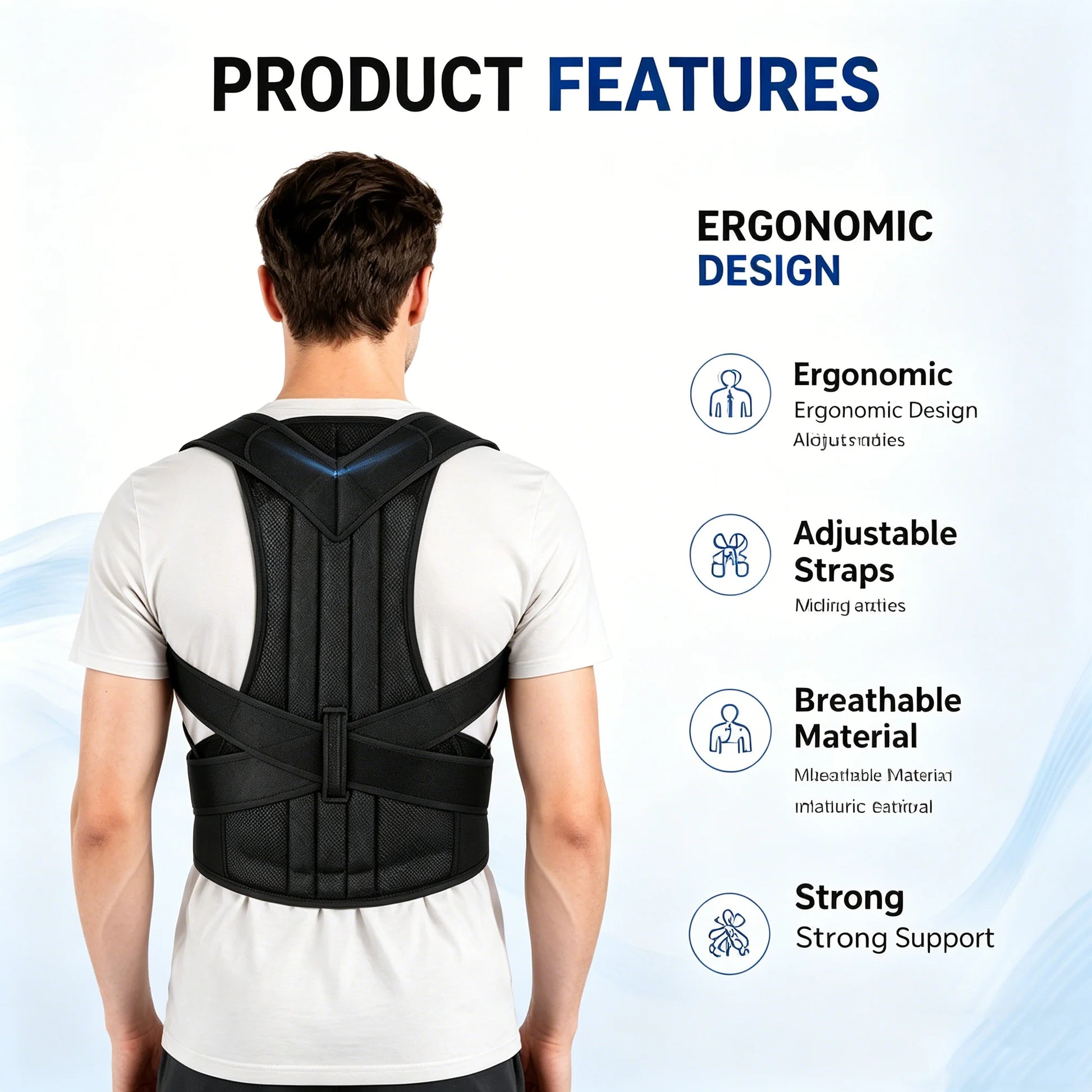 Reinforced Belt Lumbar Column Posture Corrector Vest Adjustable Back Support Strap Shoulder Spine Brace Neck Stretcher Trainer Peaceful Pleasures Health and Wellness