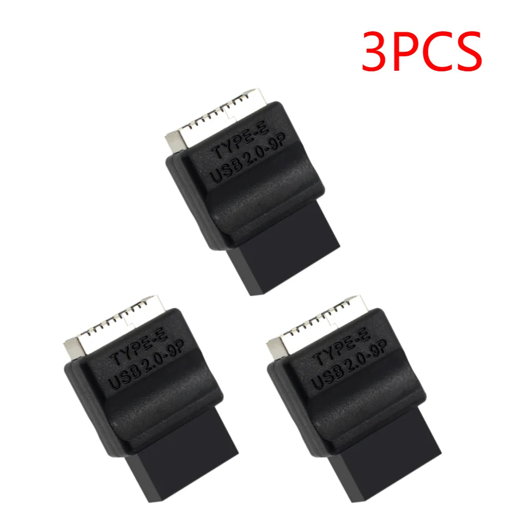 Motherboard USB 2.0 9-Pin To Type-E Front Panel Header Extension Adapter Male To Female Adapter for Desktop PC Peaceful Pleasures Health and Wellness 3PCS