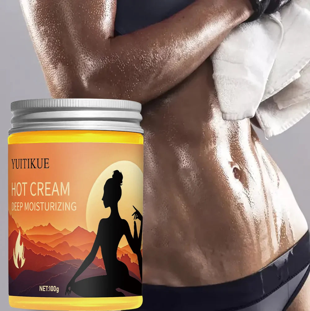 YUITIKUE Hot Cream 100g - Turmeric & Mint Heating Formula, Firms & Lifts Abdomen, Arms, Legs, Fast Absorbing, Confidence Boost Peaceful Pleasures Health and Wellness