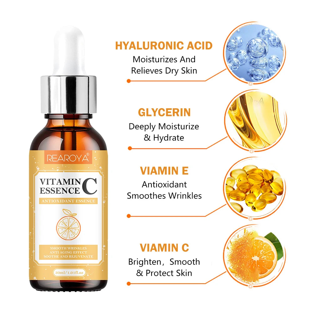 Vitamin C Facial Antioxidant Essence Moisturizing Nourish Repair Lifting Firming Smooth Wrinkles Anti-aging Facial Skin Care Peaceful Pleasures Health and Wellness
