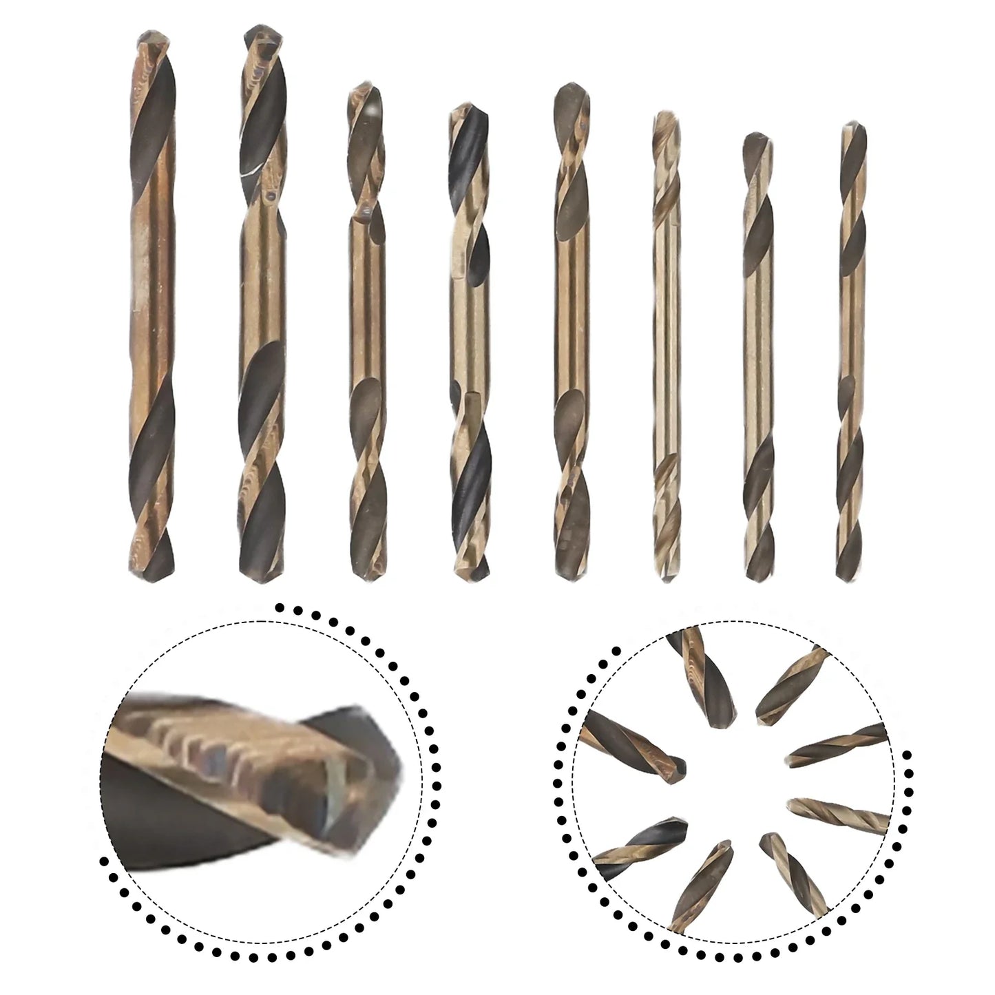 8-Pc Double-Head Twist Drill Bit Set 3–5.2mm – Wood & Metal