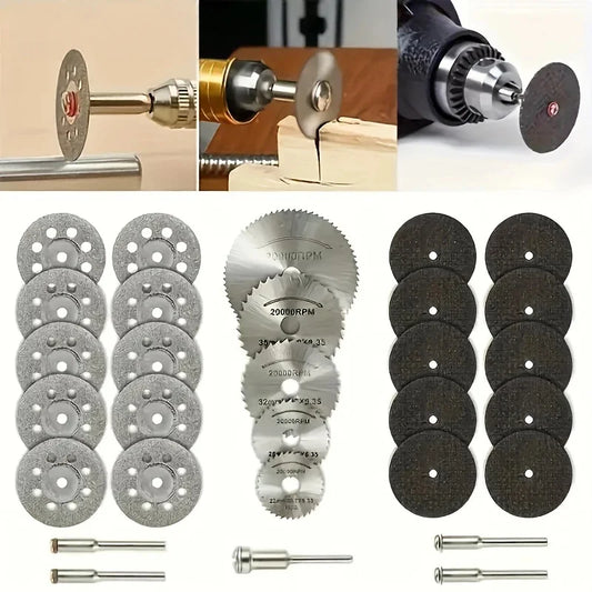 30-Piece Diamond Cutting Disc & Mini Saw Blade Set | DIY Cutting Disc Set Peaceful Pleasures Health and Wellness