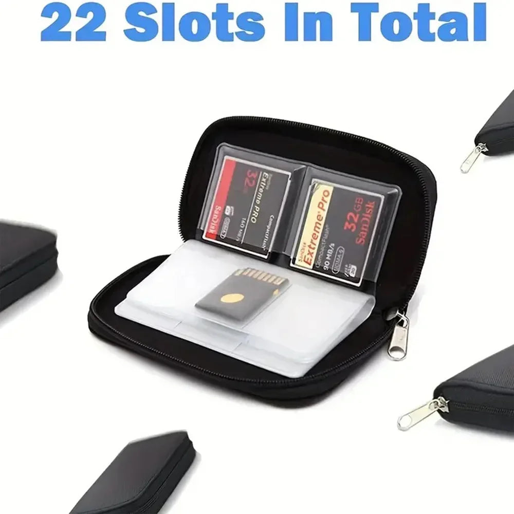 Memory Card Storage Bag Carrying Case Holder Wallet 22 Slots for CF/SD/Micro SD/SDHC/MS/DS Game Accessories memory card box Peaceful Pleasures Health and Wellness