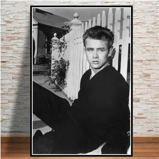Scandinavian Minimalist Wall Art James Dean Movie Actor HD Canvas Painting Poster Print Home Bedroom Living Room Decoration Peaceful Pleasures Health and Wellness 9 40x50cm Unframed