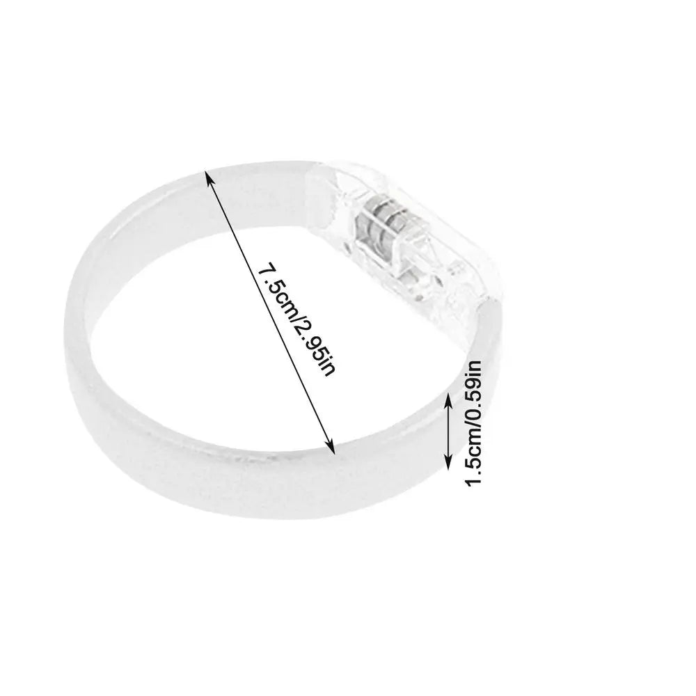 LED Flash Glow Wristband | Neon Light Bracelet for Parties LED Glow Wristband Peaceful Pleasures Health and Wellness White