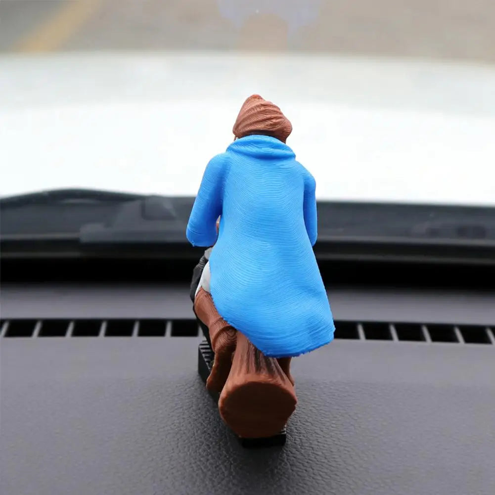 Witch Wizard Broomstick Moving Dashboard Ornament | Car Decor