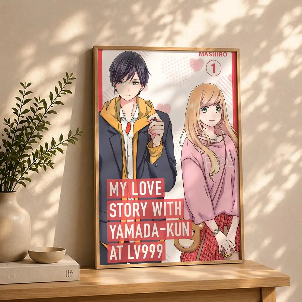 Anime M-My Love Story with Yamada-kun at Lv999S Poster HD Self Adhesive Waterproof Wall Art Ideal for Home Office Dorm Bedroom Peaceful Pleasures Health and Wellness White13 50X70cmNoframe