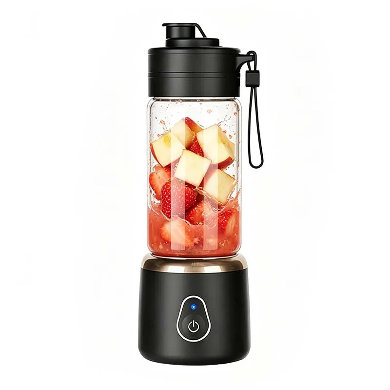 Small Household Fruit Juicer Cup Wireless Electric Portable USB Juicer Extractor with Stainless Steel Blades Dishwasher Peaceful Pleasures Health and Wellness black