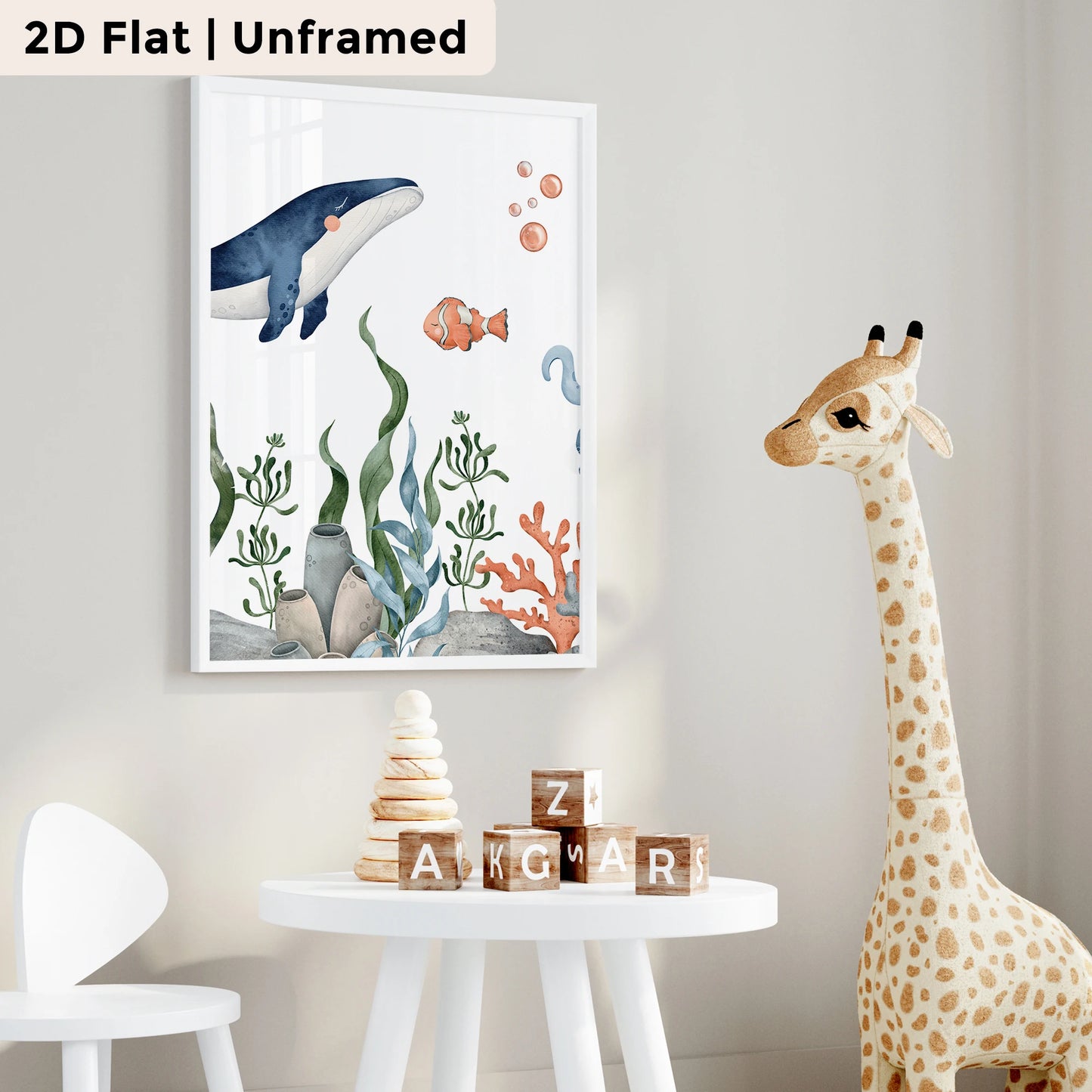 3-Piece Cartoon Octopus & Turtle Canvas Wall Art Print Set